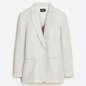 J Crew Collection Blazer Italian linen blend metallic threads Womens Sz 0 Gray
